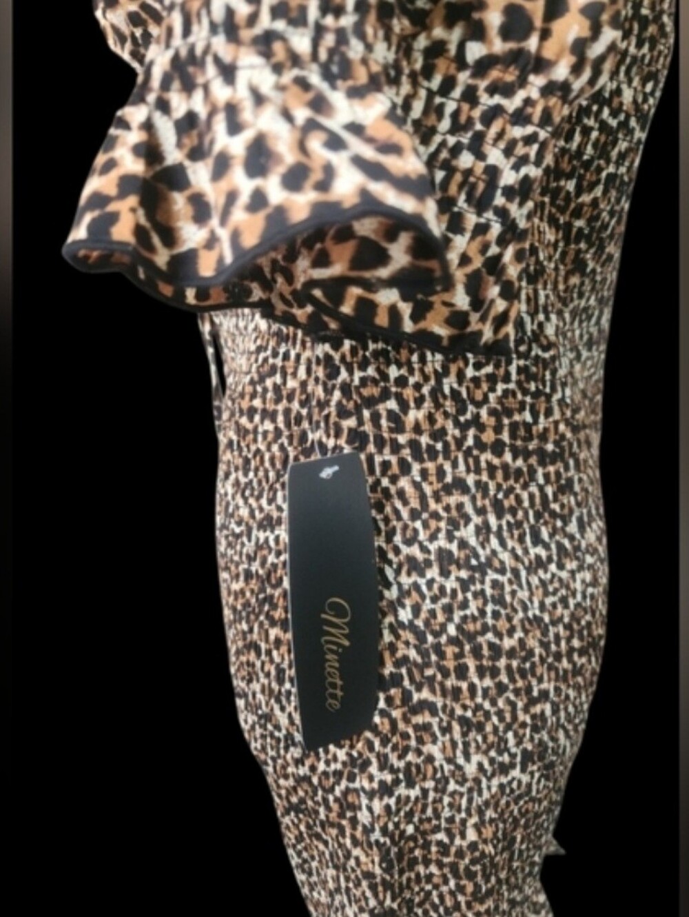 Leopard Print Puff Sleeves Dress NWT - Picture 7 of 11